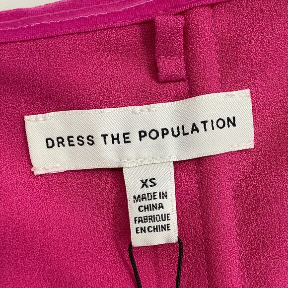 NEW! Dress the Population Size X-Small Kai Fuchsia Gown XS Prom Formal G17-10 - Picture 4 of 8